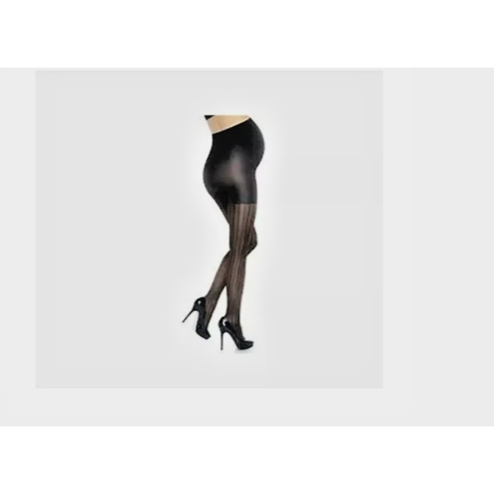 NWT Assets Spanx Marvelous Mama Terrific Tights Maternity Black Stripe Sz 1